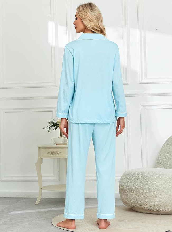 100% Cotton Pants Pajama Set - Long Sleeve - 2 Piece