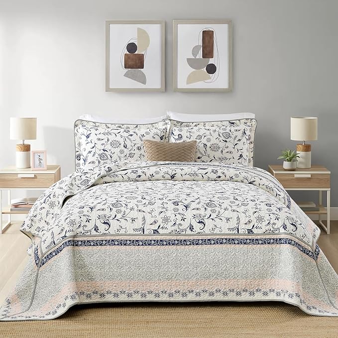100% Cotton Bedding Set - King - 120 x 128 in - 3 Piece