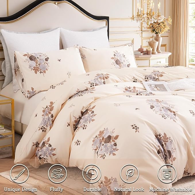 100% Cotton Duvet Cover Set - King - 3 Piece