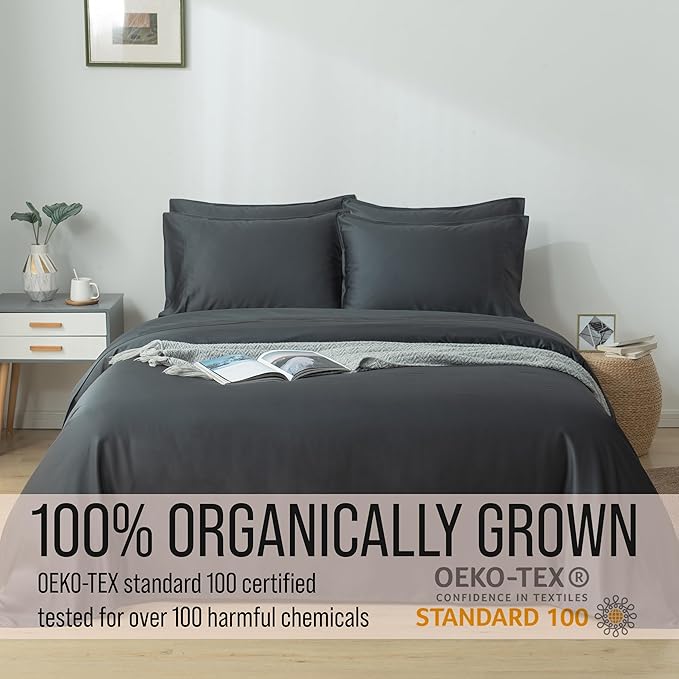 Bamboo Cooling Bed Sheet Set - Queen - 18 in Deep Pocket - 6 Piece