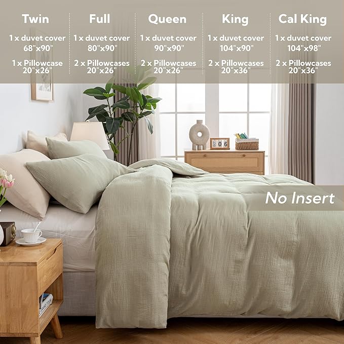 Linen Duvet Cover Set - Full - 3 Piece