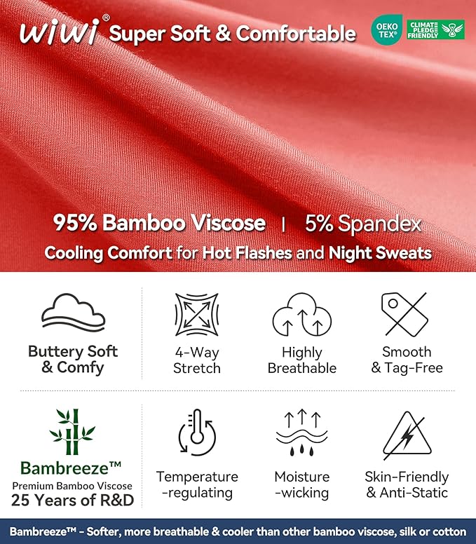 Women's Bamboo Cooling Pajama Set - Short Sleeve - 2 Piece
