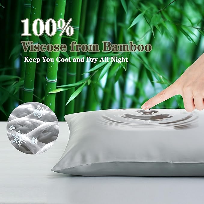 Bamboo Cooling Pillow Protector - Queen - 2 Pack