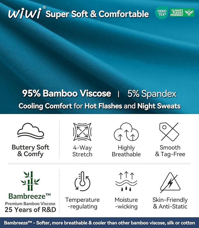 Women's Bamboo Cooling Pajama Set - Short Sleeve - 2 Piece