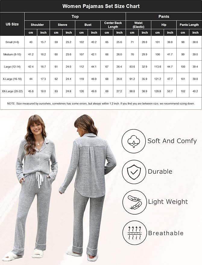 Women's Pajama Set - Long Sleeve - 2 Piece