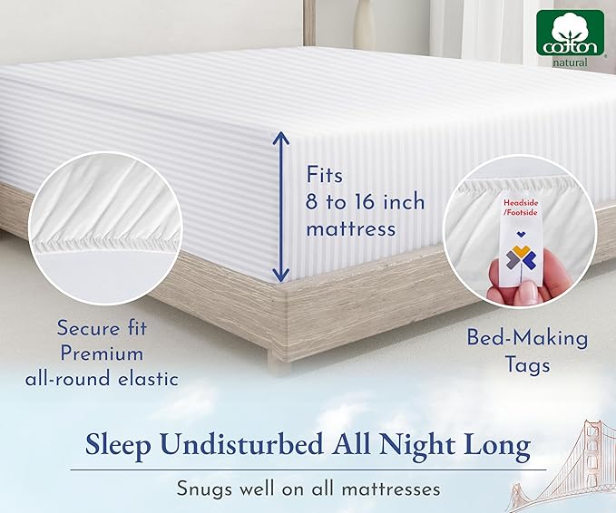 100% Cotton Fitted Sheet - Queen