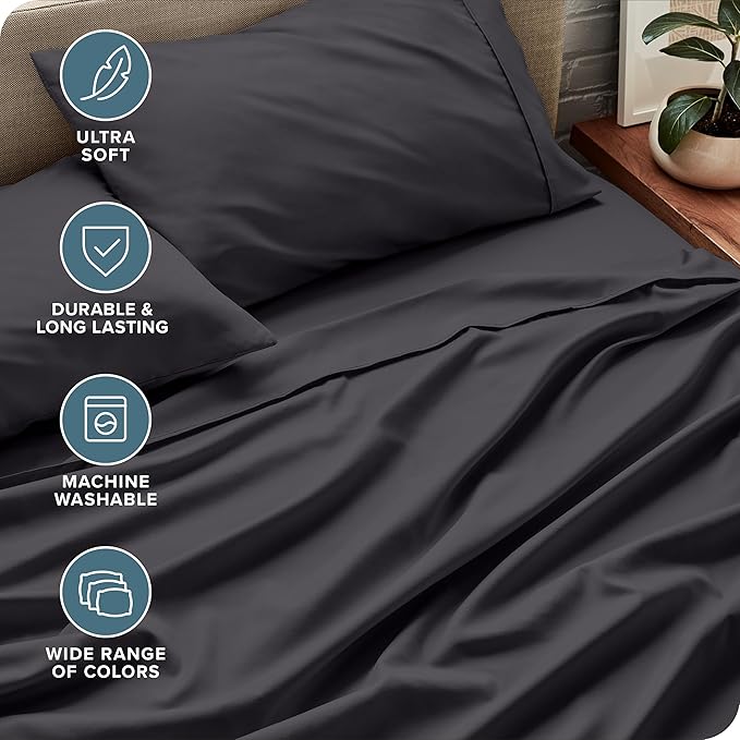 Microfiber Bed Sheet Set - California King - 4 Piece