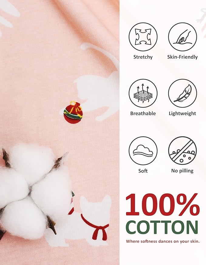 Women's 100% Cotton Pajama Set - Long Sleeve