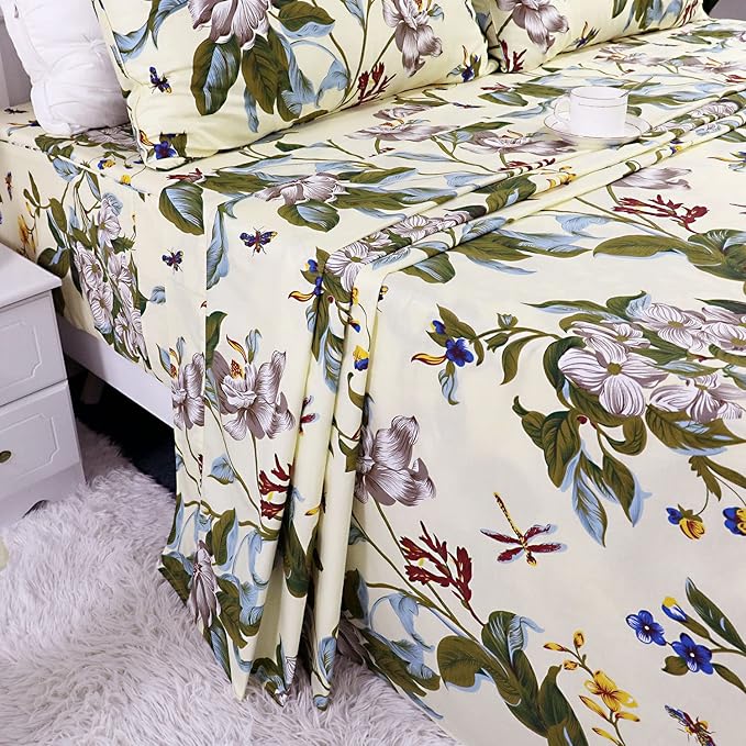 100% Cotton Hypoallergenic Bed Sheet Set - Twin - 4 Piece