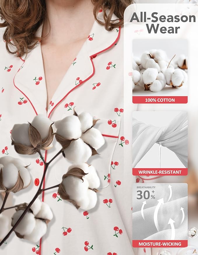 Women's 100% Cotton Pajama Set - 2 Piece