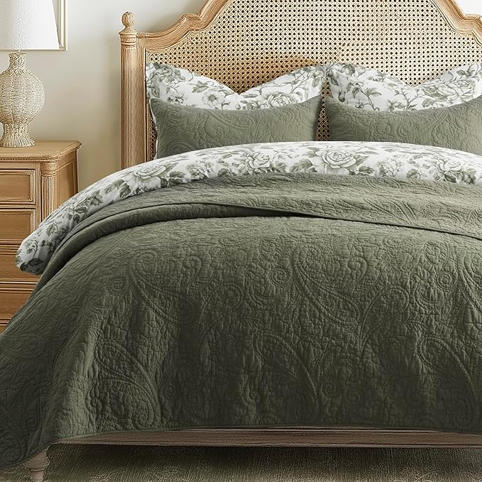 100% Cotton Quilt Set - King - 3 Piece