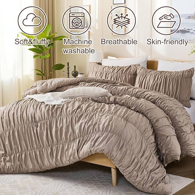 100% Cotton Comforter Set - King - 3 Piece