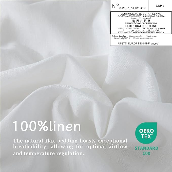 Linen Duvet Cover Set - King - 104 x 90 in - 3 Piece