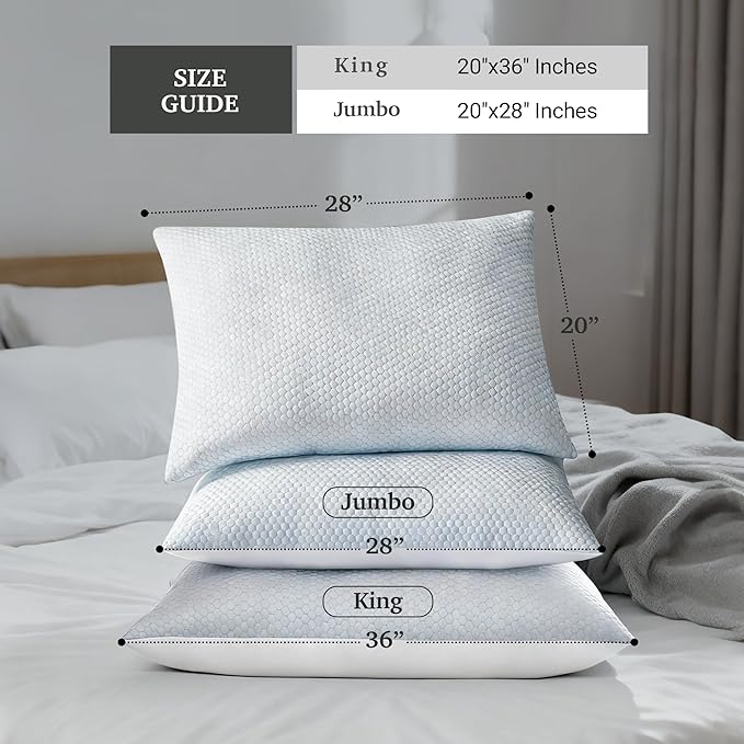 100% Cotton Cooling Bed Pillow - Queen - 2 Piece