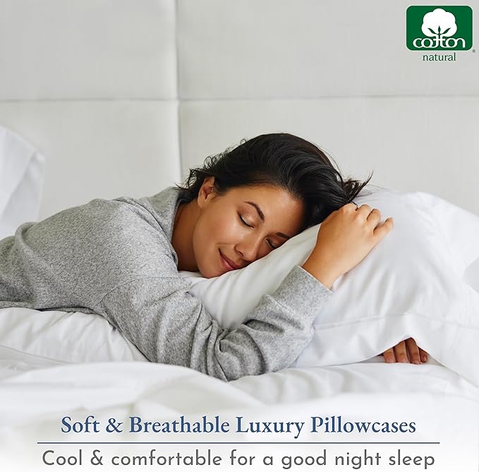 100% Cotton Pillowcase Set - King - 2 Piece