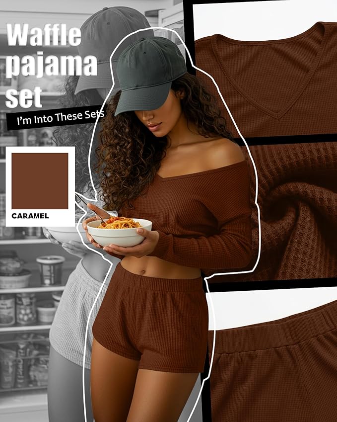 Women's Shorts Pajama Set - Long Sleeve - 2 Pack - 2 Piece