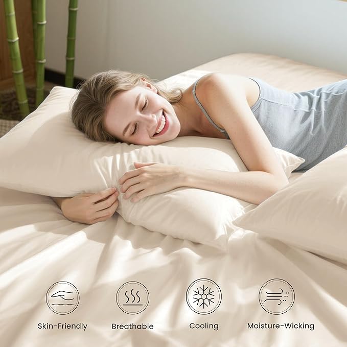 Bamboo Cooling Bed Sheet Set - King - 4 Piece