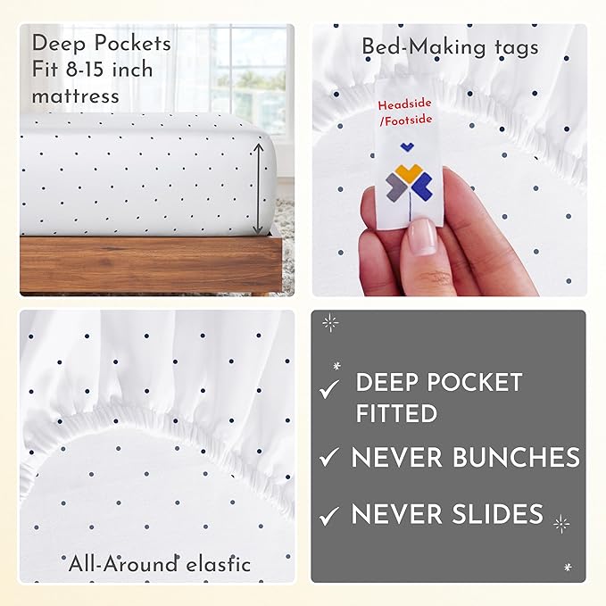 100% Cotton Bed Sheet Set - Twin XL - 3 Piece