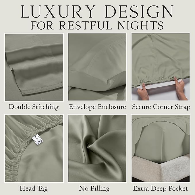 Bamboo Cooling Bed Sheet Set - Queen