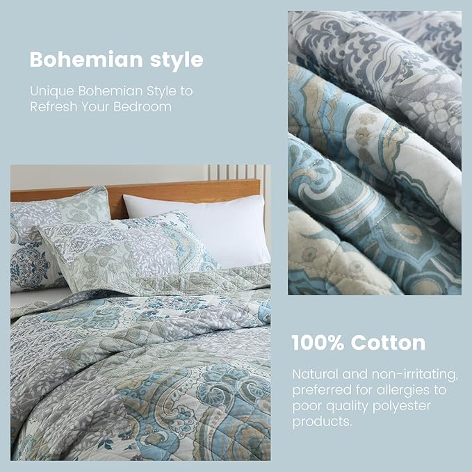 100% Cotton Quilt Set - Queen