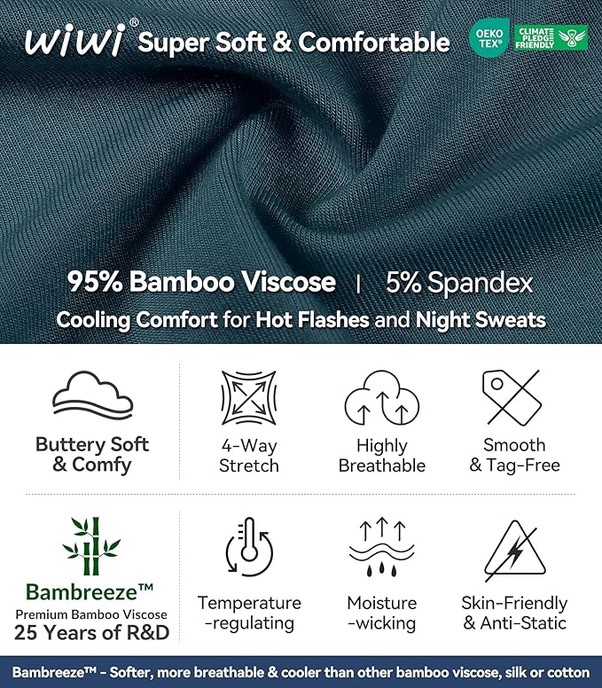 Women's Bamboo Cooling Pajama Set - Short Sleeve - 2 Piece
