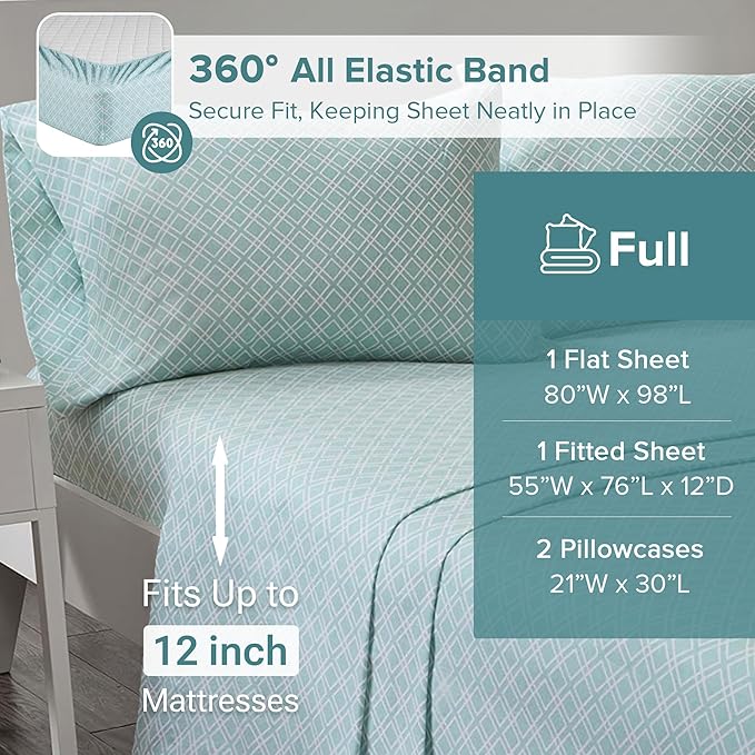 Flannel Bed Sheet Set - Full - 4 Piece