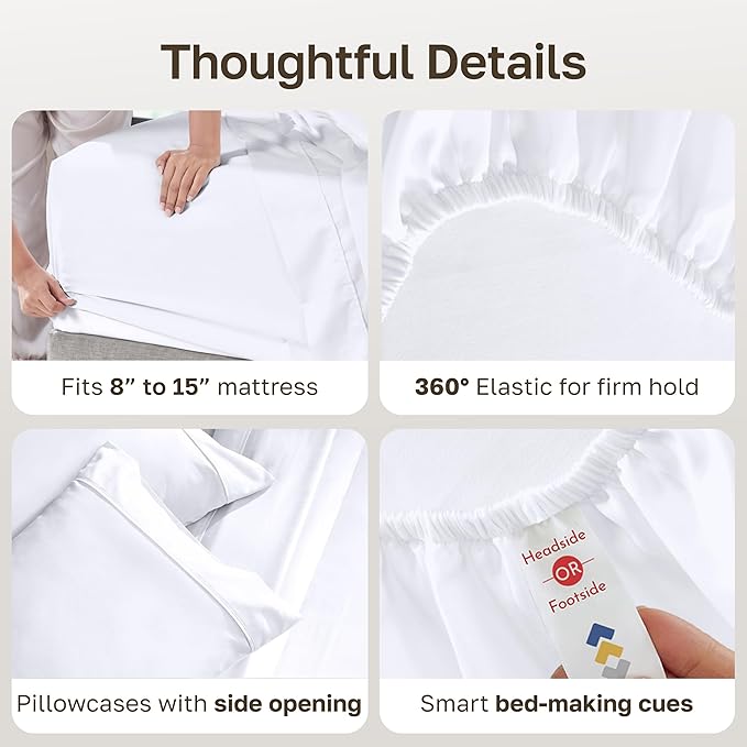100% Cotton Bed Sheet Set - Twin XL - 3 Piece