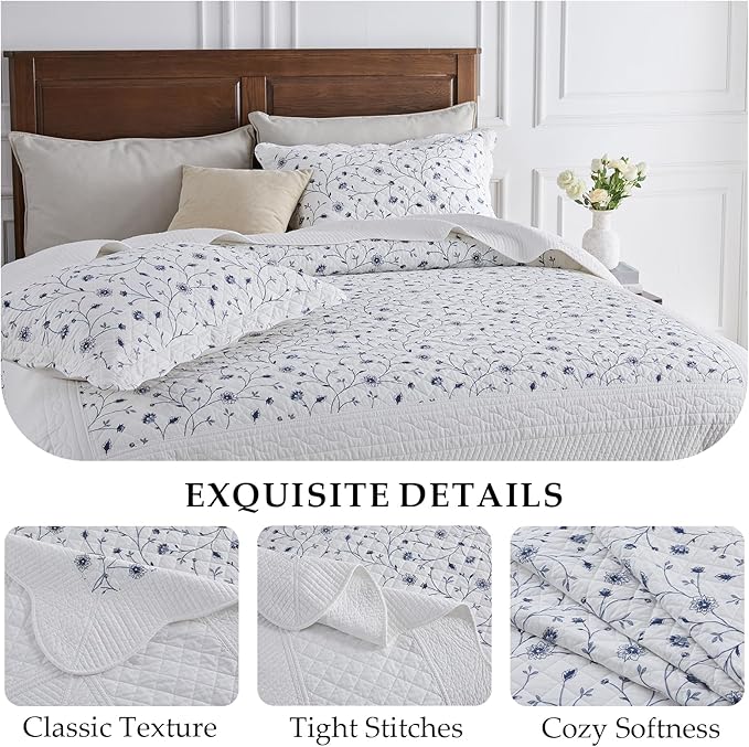 100% Cotton Bedding Set - California King - 3 Piece