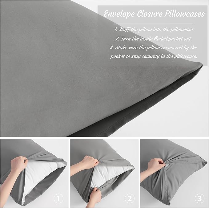 Microfiber Pillowcase Set - King - 20 x 36 in - 2 Pack - 2 Piece