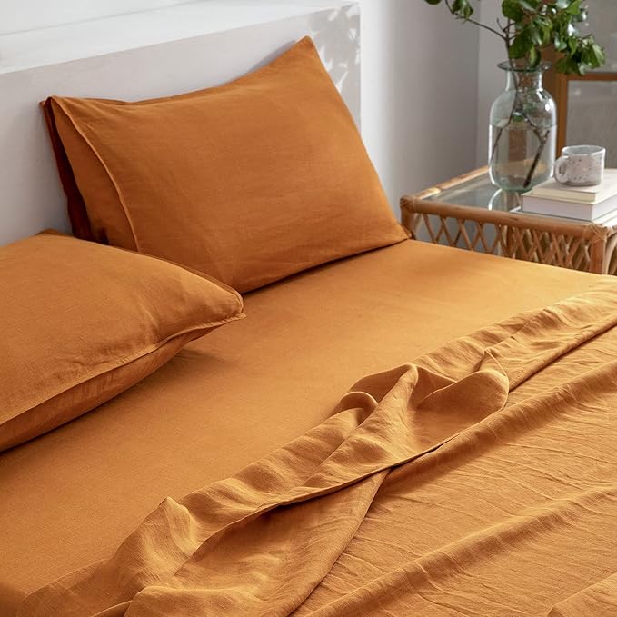 Linen Bed Sheet Set - Full - 16 in Deep Pocket - 4 Piece