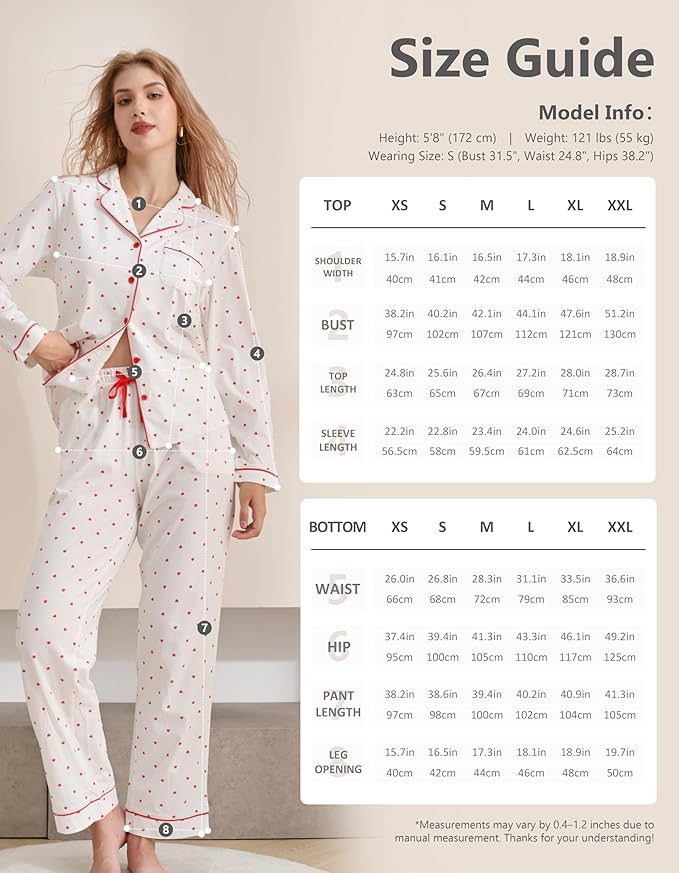 Women's 100% Cotton Pajama Set - Long Sleeve