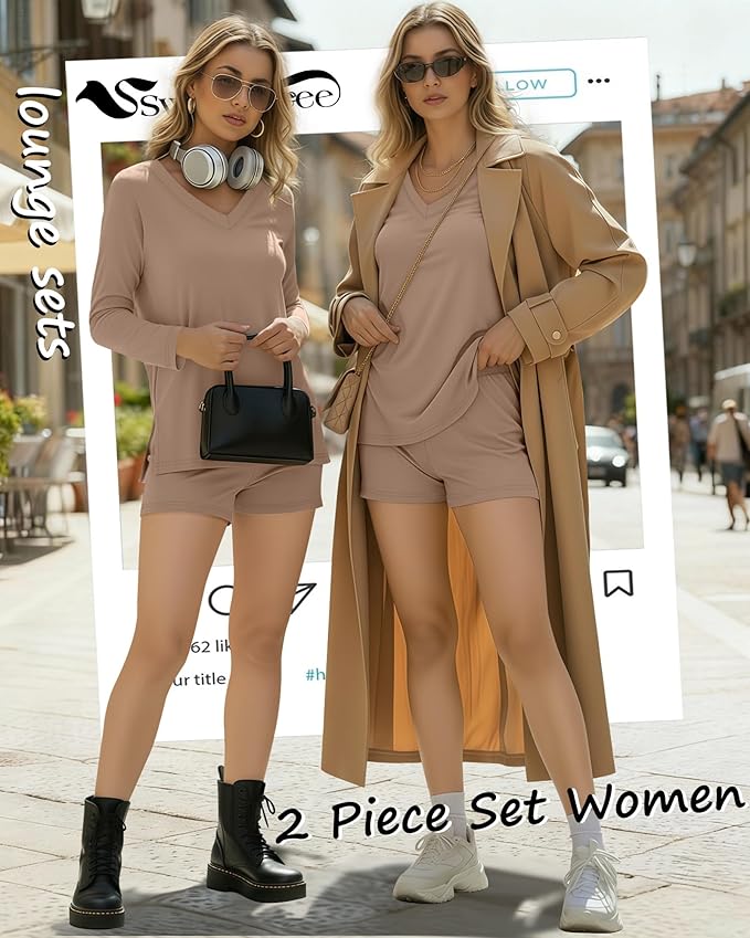 Women's Shorts Pajama Set - Long Sleeve - 2 Piece