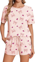 Women's Bamboo Shorts Pajama Set - Short Sleeve - 2 Piece