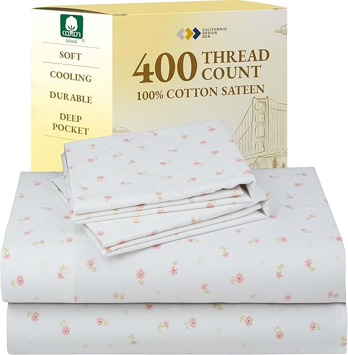 100% Cotton Bed Sheet Set - King - 4 Piece