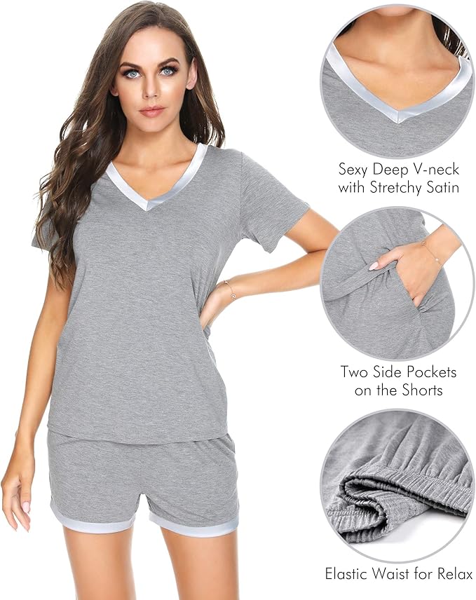 Women's Bamboo Cooling Pajama Set - Short Sleeve - 2 Piece