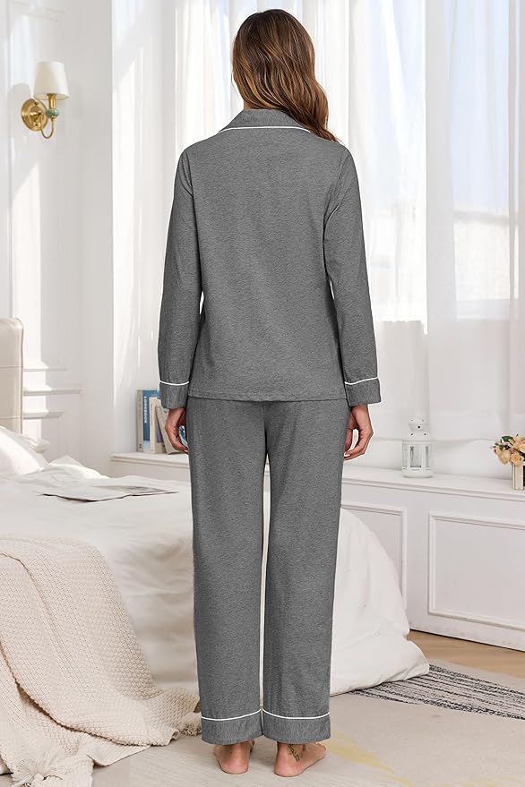 Women's 100% Cotton Pajama Set - Long Sleeve - 2 Piece