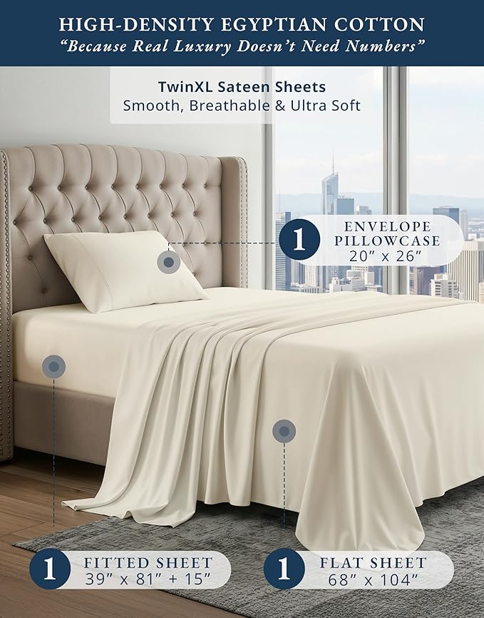 Linen Bed Sheet Set - Twin XL