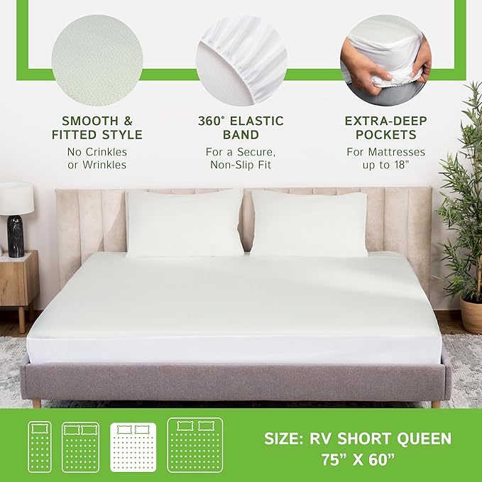 Bamboo Cooling Mattress Protector - Queen