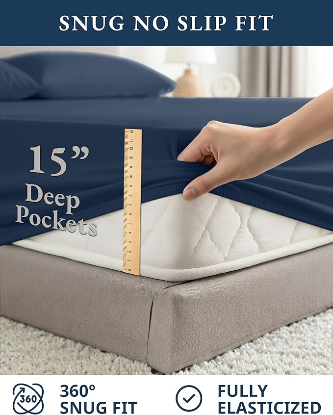 Linen Cooling Bed Sheet Set - Queen - 4 Piece