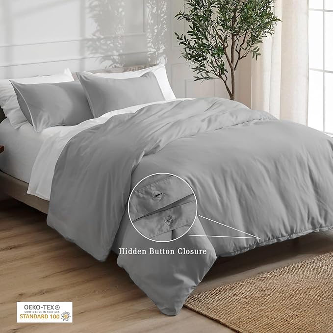 100% Cotton Duvet Cover Set - King - 3 Piece