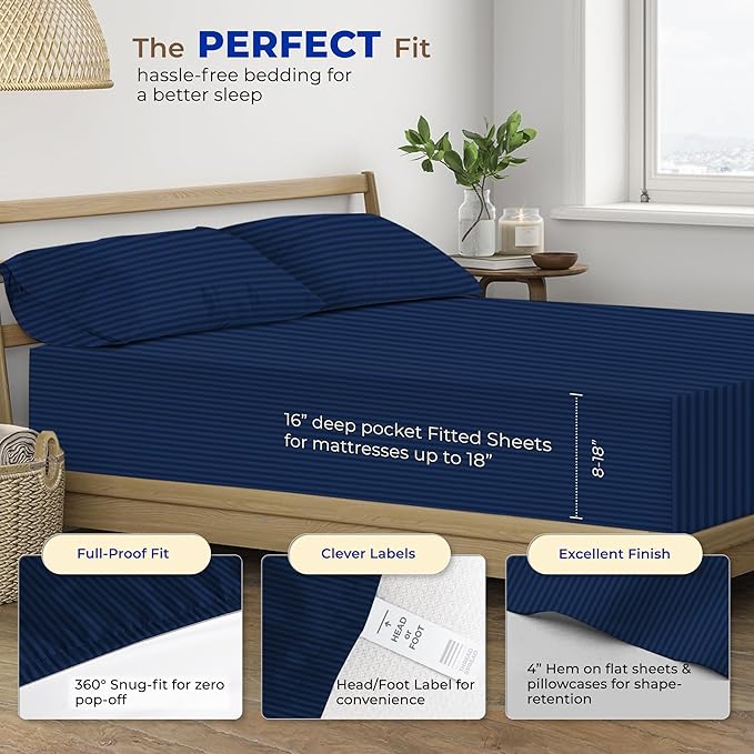 Cooling Bed Sheet Set - King - 18 in Deep Pocket - 4 Piece