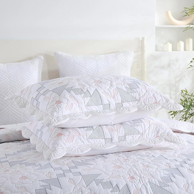 100% Cotton Quilt Set - King - 3 Piece
