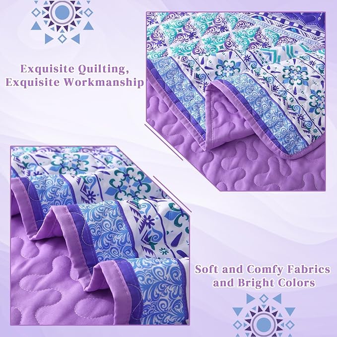 Microfiber Quilt Set - Queen - 3 Piece