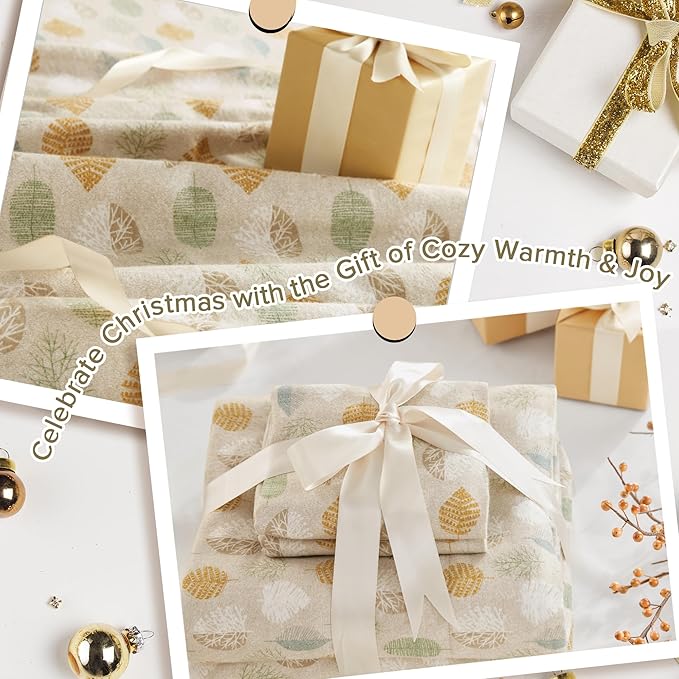 100% Cotton Bed Sheet Set - King - 4 Piece