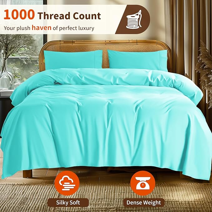 100% Cotton Bed Sheet Set - Queen - 16 in Deep Pocket - 4 Piece