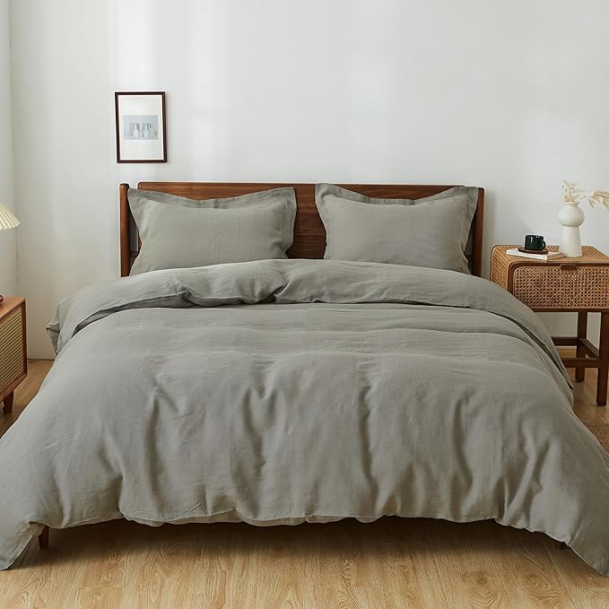 Linen Duvet Cover Set - Queen - 3 Piece