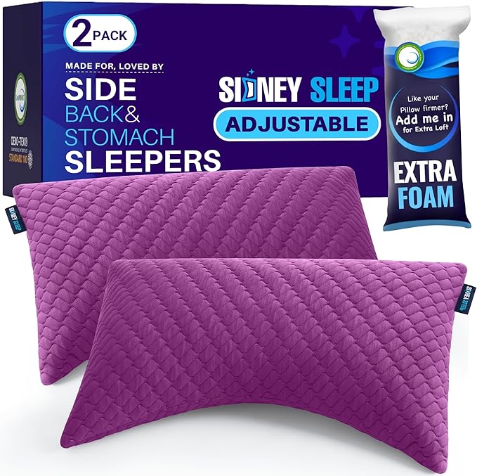 Memory Foam Bed Pillow - Queen - 2 Piece