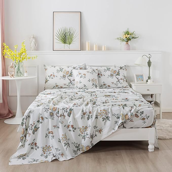 100% Cotton Bed Sheet Set - Full - 4 Piece
