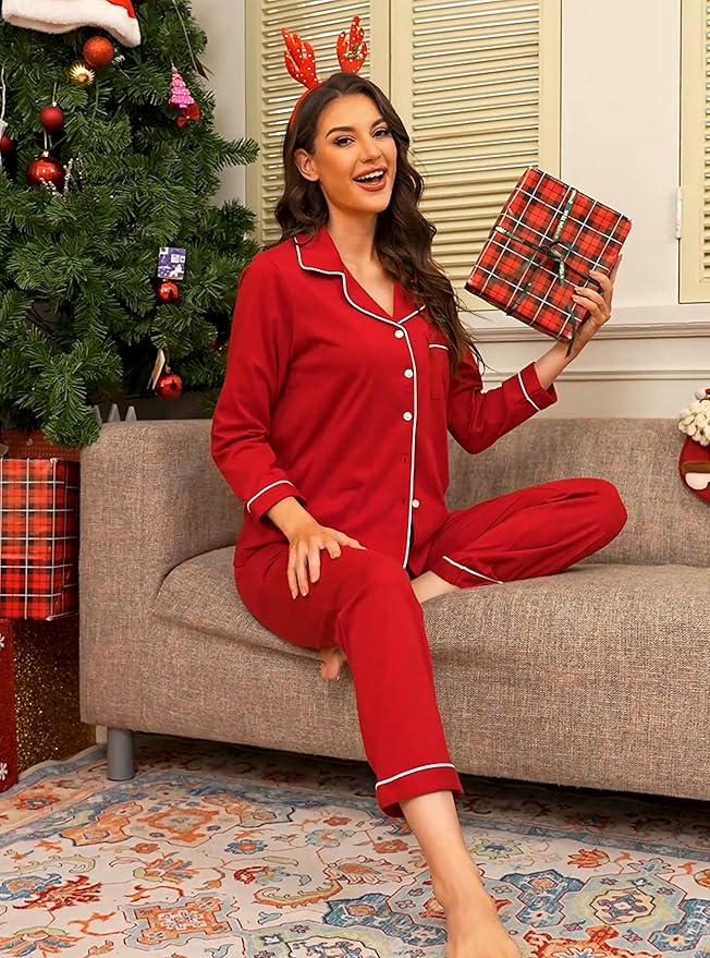 100% Cotton Pants Pajama Set - Long Sleeve - 2 Piece