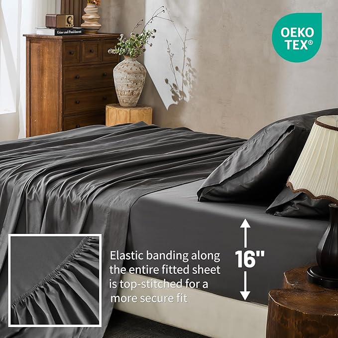 Bed Sheet Set - Queen - 16 in Deep Pocket - 4 Piece
